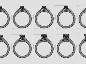 set from ten solitaire ring 3D Print Model