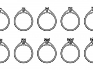 set from ten solitaire ring 3D Print Model