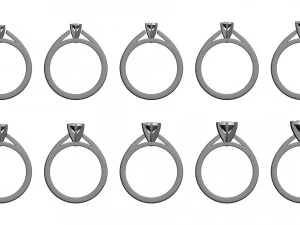 set from ten solitaire ring 3D Print Model