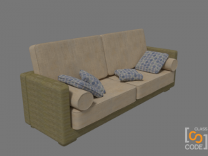 modern sofa - class code 3D मॉडल
