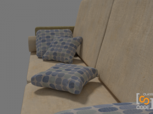 modern sofa - class code 3D मॉडल