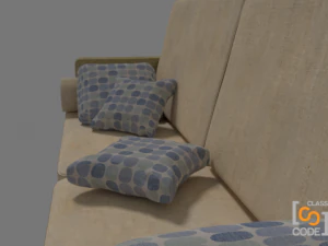 modern sofa - class code 3D Model