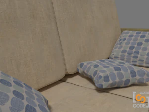 modern sofa - class code 3D Model