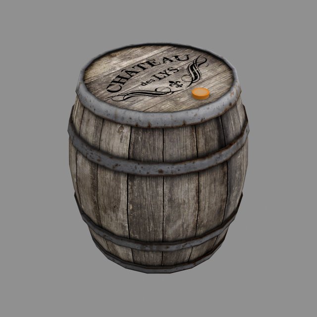 wooden barrel 3D Model .c4d .max .obj .3ds .fbx .stl .blend 