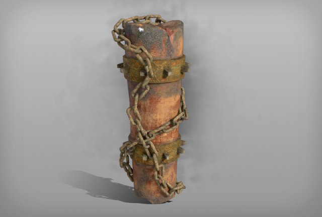 totem with chain 3D Model .c4d .max .obj .3ds .fbx .stl .blend 