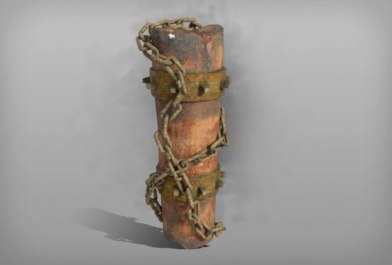 totem with chain 3D Model .c4d .max .obj .3ds .fbx .stl .blend 