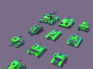 stylized tanks pack low-poly Modèle 3D