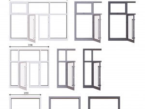 aluminium door Model 3D