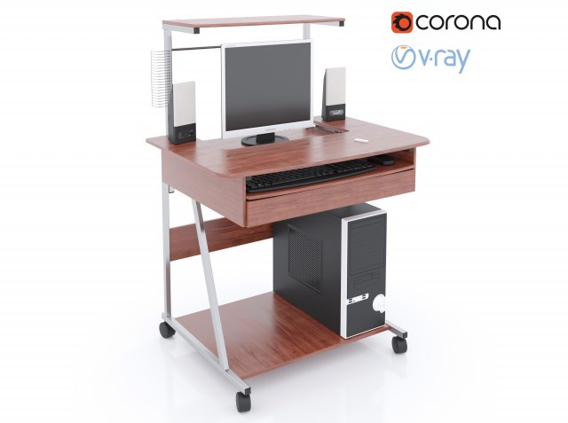 computer desks Modelo 3D .c4d .max .obj .3ds .fbx .stl .blend 