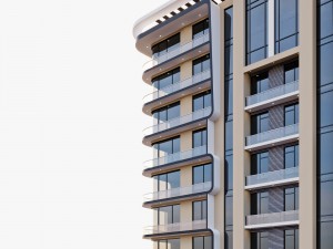 modern residential building Modèle 3D