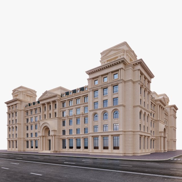 commercial building Modelo 3D .c4d .max .obj .3ds .fbx .stl .blend 