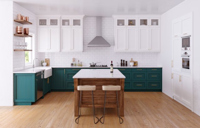 green kitchen 3D Model .c4d .max .obj .3ds .fbx .stl .blend 