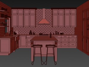green kitchen 3D Model