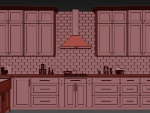 green kitchen 3D Model
