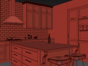 green kitchen 3D Model