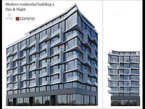 modern residential building 2 3D Model