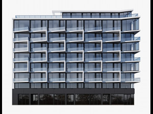 modern residential building 2 Modèle 3D