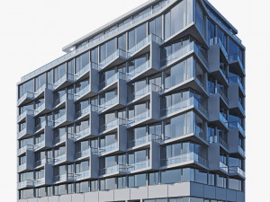 modern residential building 2 Modèle 3D
