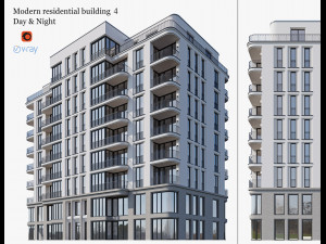 modern residential building 4 3D Модель