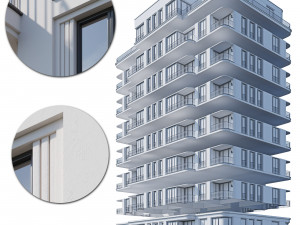 modern residential building 4 3D मॉडल