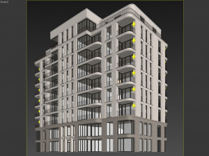 modern residential building 4 3D मॉडल