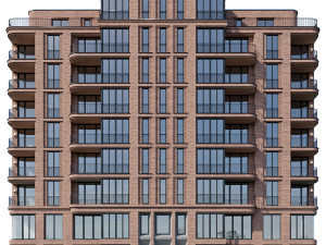 brick residential building 3D Model
