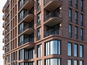 brick residential building 3D Model