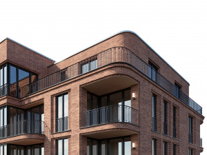 brick residential building 3D Model