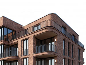 brick residential building 3D Model