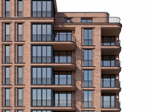 brick residential building 3D Model