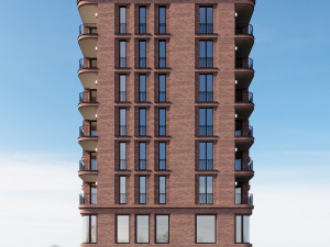 brick residential building 3D Model