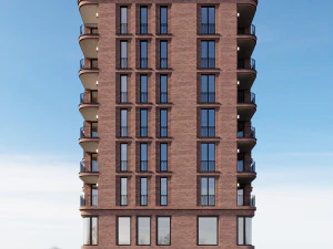 brick residential building 3D Model
