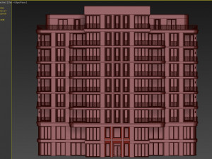 brick residential building 3D Model