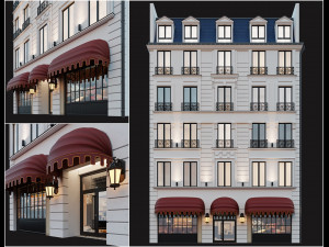classic hotel facade 3D Model