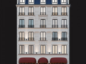 classic hotel facade 3D Model
