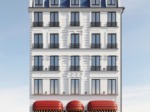 classic hotel facade 3D Model