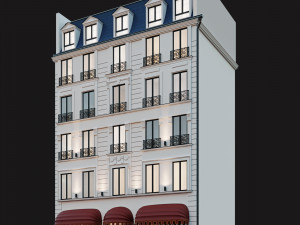 classic hotel facade 3D Model
