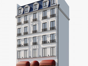classic hotel facade 3D Model