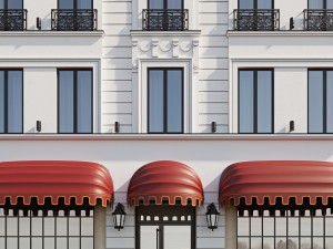 classic hotel facade 3D Model