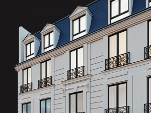 classic hotel facade 3D Model
