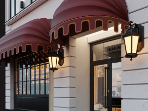classic hotel facade 3D Model