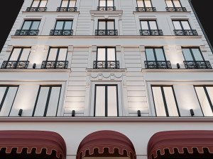 classic hotel facade 3D Model