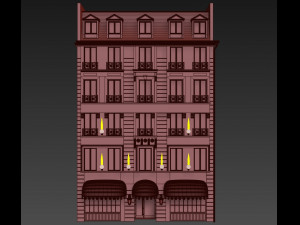 classic hotel facade 3D Model