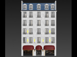classic hotel facade 3D Model