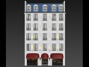 klasik otel cephesi 3D Model