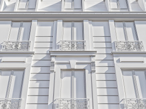 classic hotel facade 3D Model