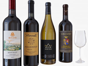 wine bottle set 3 Modello 3D