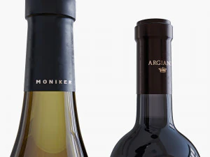 wine bottle set 3 3D Model