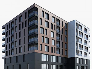 edificio residenziale moderno 6 Modello 3D