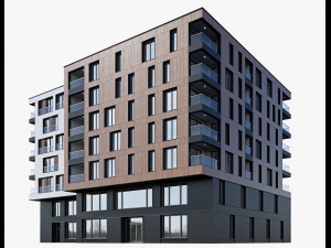 modern residential building 6 3D-Modell